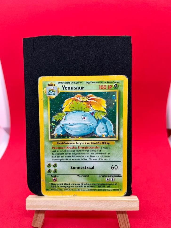 Venusaur Holo 15/102 Base Set NL, Hobby en Vrije tijd, Verzamelkaartspellen | Pokémon, Zo goed als nieuw, Ophalen of Verzenden