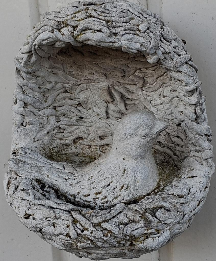 Vogelnest.  Beton. Wanddecoratie.  16|18|11 cm., Ophalen, Gebruikt