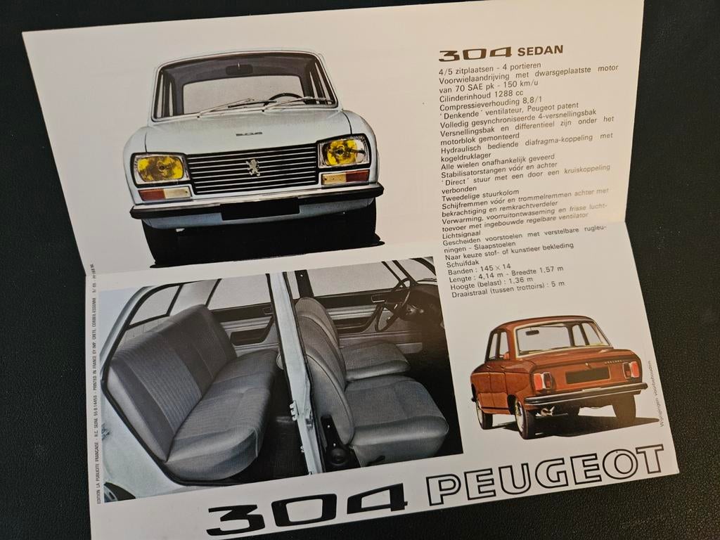 Brochure Peugeot 304 1970, Ophalen of Verzenden, Zo goed als nieuw, Peugeot