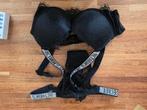 Victoria's Secret BH & String Set Zwart 75C/M Nieuw, Victoria's Secret, Ophalen of Verzenden, Zwart, Setje