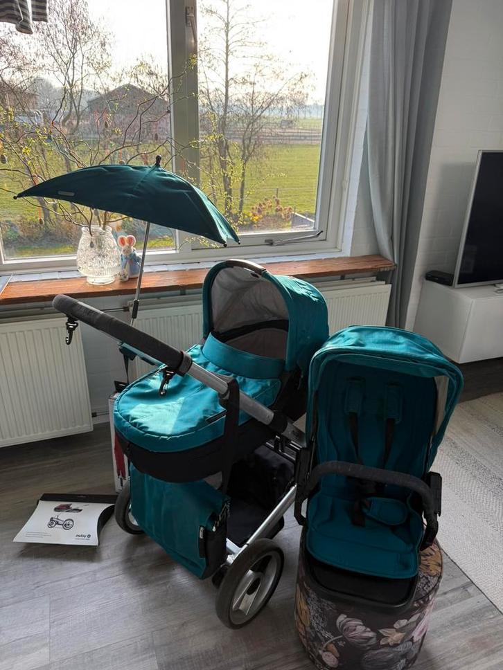 Mutsy Kinderwagen Complete Set - Teal, Kinderen en Baby's, Kinderwagens en Combinaties, Gebruikt, Combiwagen, Mutsy, Met reiswieg