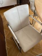 6 witte leren stoelen, Ophalen, Gebruikt, Wit, Leer