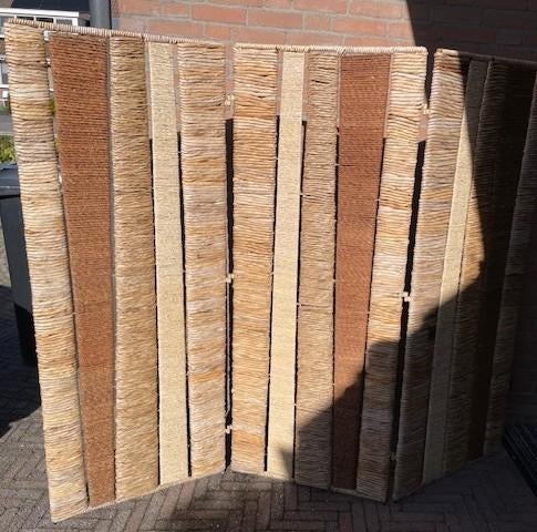 Rieten kamerscherm 190cm lang 160cm hoog, Huis en Inrichting, Woonaccessoires | Kamerschermen, Ophalen, Gebruikt