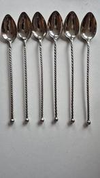 6 zilveren longdrinklepels, Antiek en Kunst, Ophalen of Verzenden
