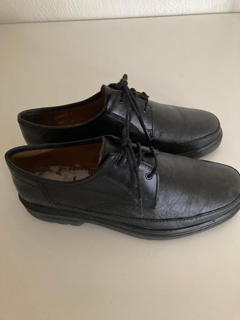 Prachtige zwart leren veterschoenen merk SIOUX maat 42, Kleding | Heren, Schoenen, Zwart, Ophalen of Verzenden, Zo goed als nieuw