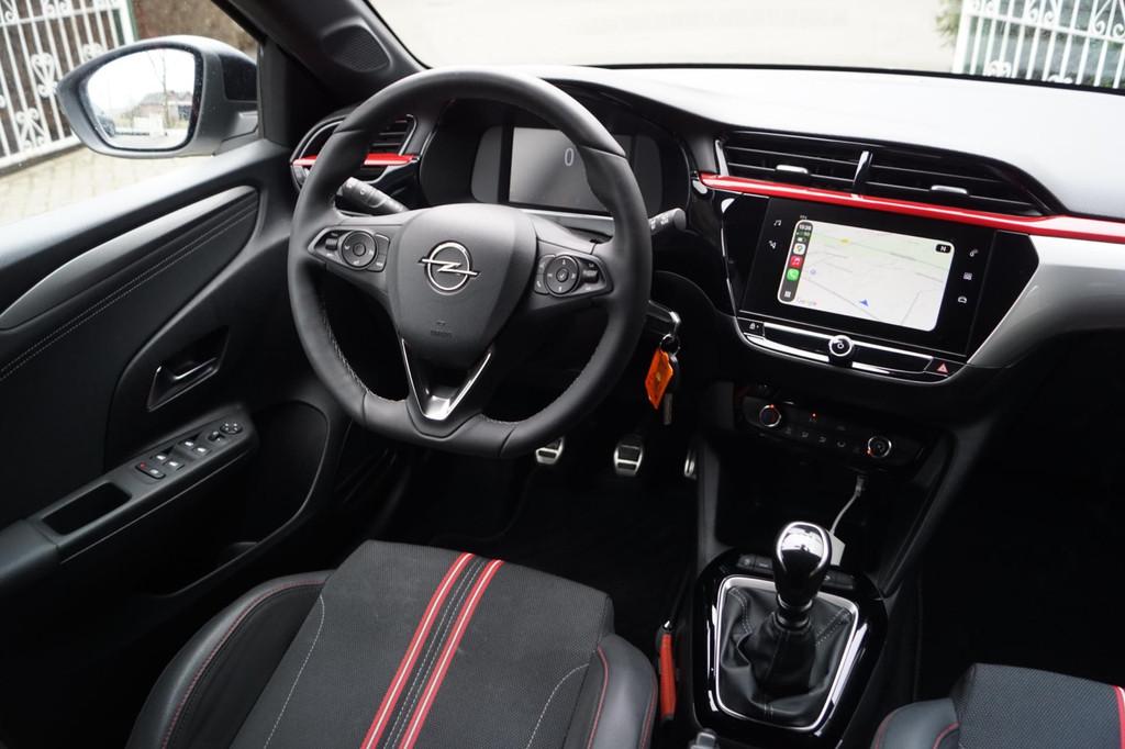 Opel Corsa 1.2 GS Line 102PK 5Deurs Half Leder/Stof Sportst, Voorwielaandrijving, 101 pk, Gebruikt, Leder en Stof