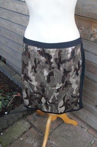 Rok zwart/ goud Marccain mt N6 (XL-44) vaste prijs OPRUIMING, Kleding | Dames, Zwart, Maat 42/44 (L), Ophalen of Verzenden, Zo goed als nieuw