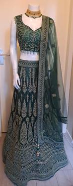 Prachtige Indiase Lehenga Choli-Donkergroen met borduursel, Kleding | Dames, Gelegenheidskleding, Maat 38/40 (M), Overige typen