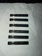 6x metalen Limited Edition strips voor bv op auto of scooter, Ophalen of Verzenden