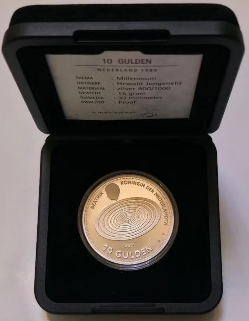 10 Gulden Millennium – Nederland 1999 – 15 g .800 – Proof, Ophalen of Verzenden, Koningin Beatrix, 10 gulden, Zilver