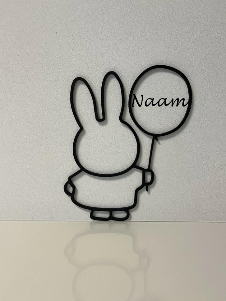 Nijntje gepersonaliseerde wanddecoratie 3d geprint!, Ophalen of Verzenden, Nieuw