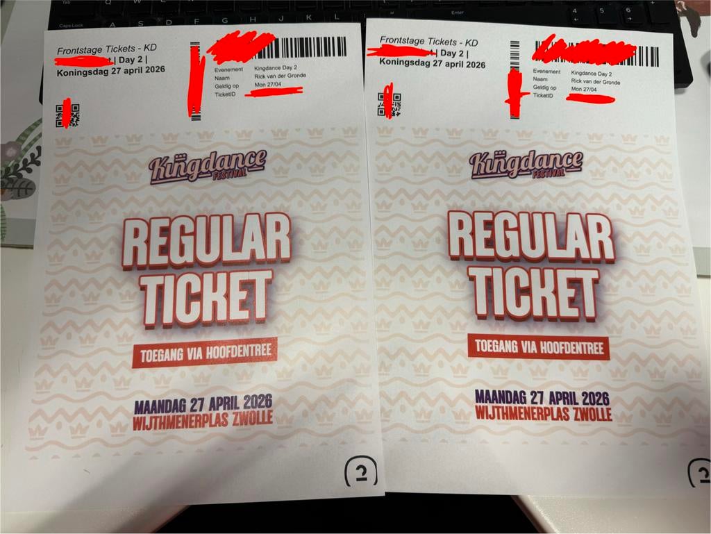 Kingdance tickets (2x) Koningsdag 27 april Zwolle, Tickets en Kaartjes, Evenementen en Festivals, Twee personen