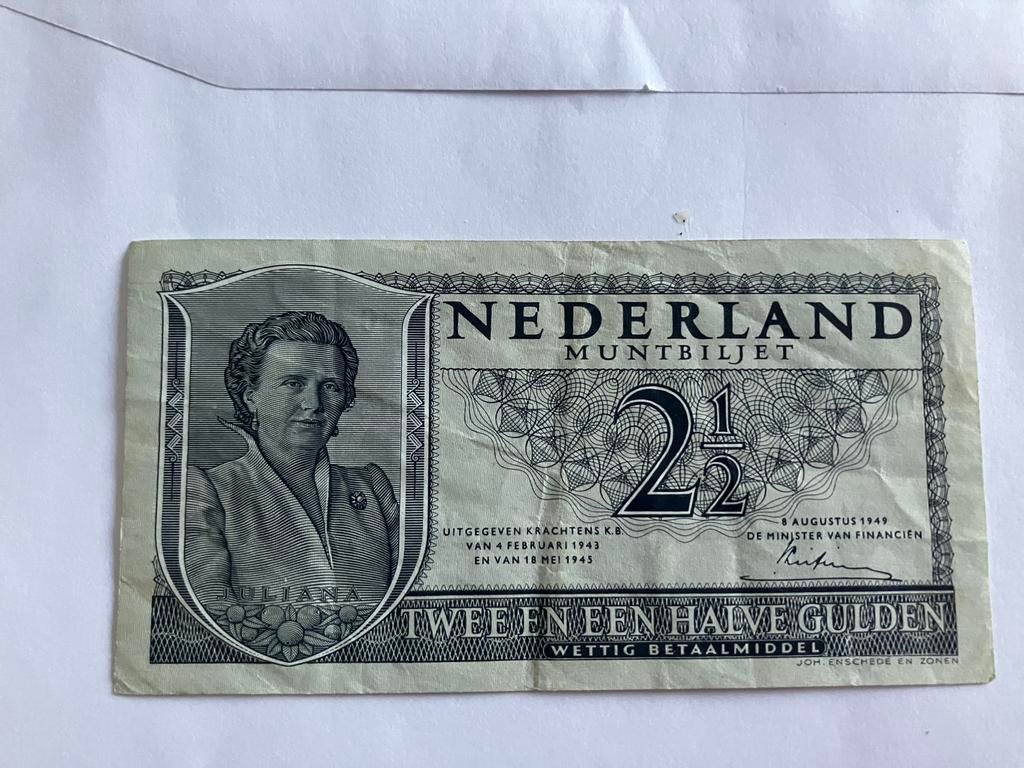 Biljet 2,5 gulden, Ophalen of Verzenden, 2½ gulden, Los biljet