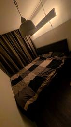 Boxspring 160x200 met hoofdbord en opbergruimte, Ophalen, Tweepersoons, Zo goed als nieuw, 200 cm