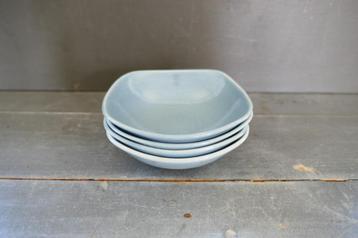 Vintage Boch Frères New Time schaaltjes 4 x blauwgrijs beschikbaar voor biedingen