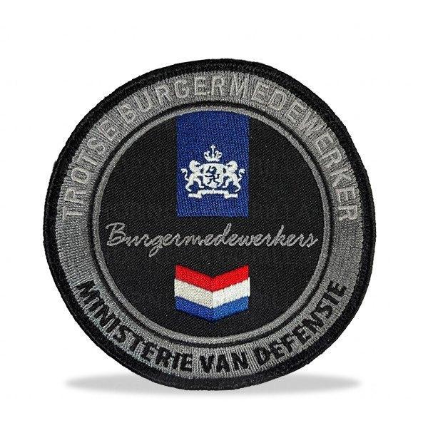 Patch - Burger bij Defensie, Verzamelen, Militaria | Algemeen, Landmacht, Embleem of Badge, Nederland, Ophalen