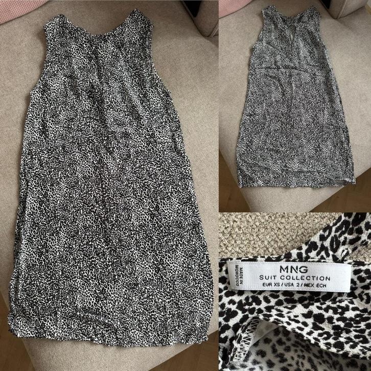 MNG Suit Collection – panterprint jurkje (maat XS), Kleding | Dames, Jurken, Zo goed als nieuw, Maat 34 (XS) of kleiner, Zwart