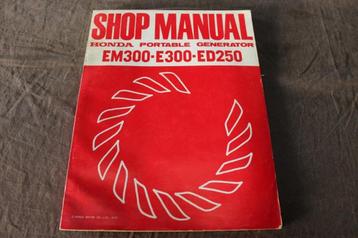 Honda EM300 E300 ED250 1977 generator  shop manual handboek beschikbaar voor biedingen