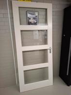Witte binnendeur met glas, 80 tot 100 cm, Binnendeur, Ophalen of Verzenden, Zo goed als nieuw