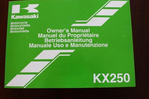 Kawasaki KX250 2005 motorcycle owner's manual KX 250R, Motoren, Handleidingen en Instructieboekjes, Kawasaki, Ophalen of Verzenden