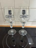 Twee bierglazen Cornet, Verzamelen, Biermerken, Ophalen, Zo goed als nieuw, Glas of Glazen, Overige merken