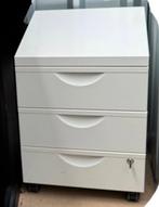 Ladenblok op wieltjes | Wit | 3 lades | Met slot | Kantoor, Huis en Inrichting, Ophalen, Minder dan 50 cm, Gebruikt, 3 of 4 laden