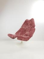Vintage draaifauteuil Artifort model witte kuip roze stof, Antiek en Kunst, Ophalen of Verzenden