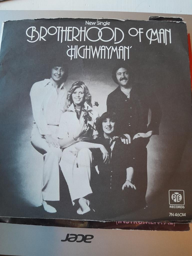 Brotherhood of man 7inch highwaymen, Cd's en Dvd's, Vinyl Singles, Ophalen of Verzenden, Zo goed als nieuw, Pop