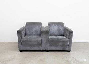Set van 2 grijze fauteuils – moderne look – €50 voor de set beschikbaar voor biedingen