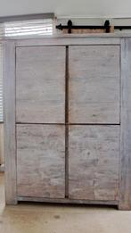 Stevige houten kast white wash, Ophalen of Verzenden