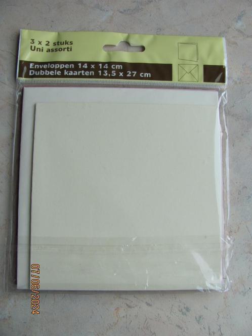NIEUW set gekleurde KAARTEN dubbel ENVELOP vierkant papier, Hobby en Vrije tijd, Kaarten | Zelf maken, Nieuw, Blanco kaart of Basiskaart