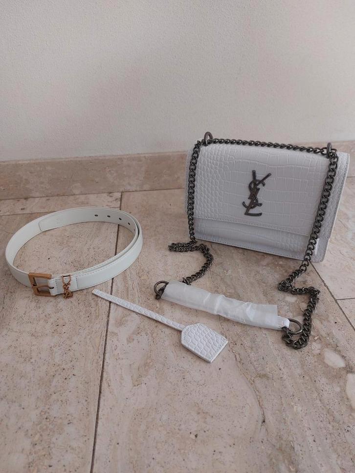 Yves Saint Laurent Tas & Riem Set, Sieraden, Tassen en Uiterlijk, Tassen | Damestassen, Nieuw, Schoudertasje, Wit, Ophalen of Verzenden