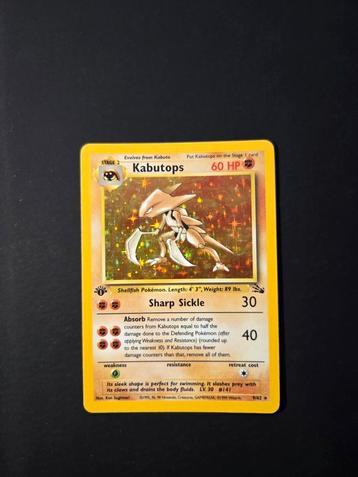 Kabutops 9/62 Pokemon Fossil holo 1st edition beschikbaar voor biedingen