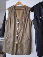 Leren Dames gilet kleur groen maat M, Kleding | Dames, Bodywarmers, Ophalen of Verzenden, Gedragen, Groen