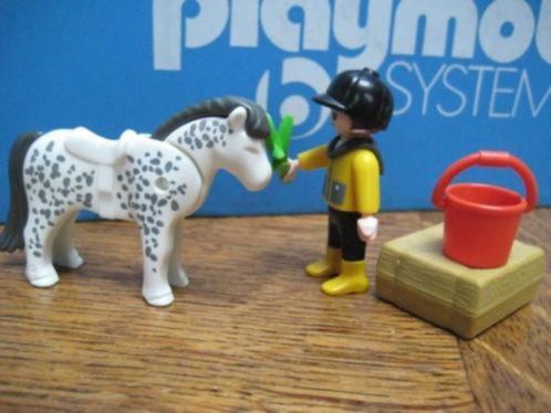 manege 3119 meisje cap gevlekte pony ruif hooi zweep 100%, Kinderen en Baby's, Speelgoed | Playmobil, Zo goed als nieuw, Complete set