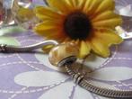 Pandora MURANO bedel 790645 = bloemen in GEEL kleuren, Glas of Kristal, Pandora, Ophalen of Verzenden, Zo goed als nieuw