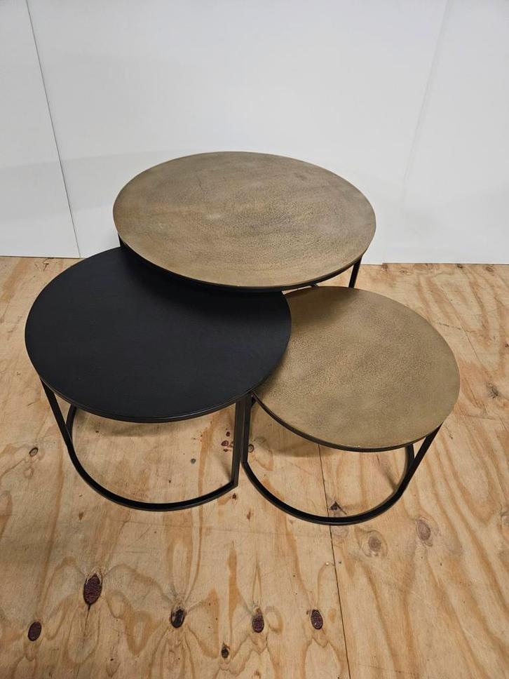 Salontafel set Xaro, Huis en Inrichting, Tafels | Salontafels, Minder dan 50 cm, 50 tot 100 cm, 50 tot 100 cm, Rond, Ophalen