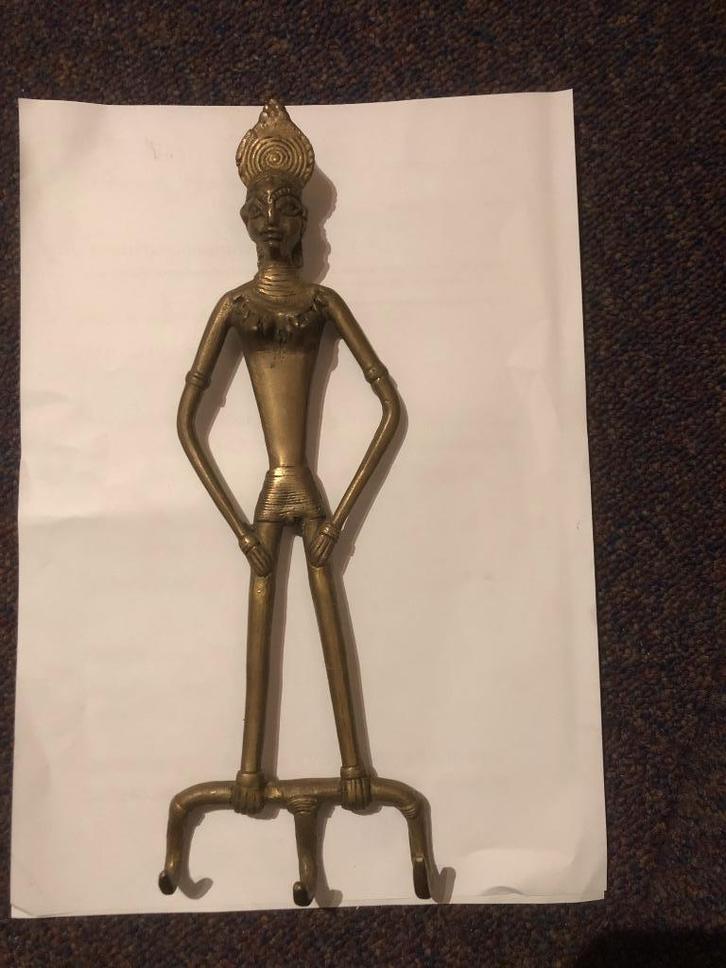 kapstok handdoek haken tribal kunst afrikaanse vrouw brons, Huis en Inrichting, Woonaccessoires | Kapstokken, Gebruikt, Wandhaken