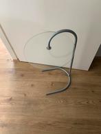 Vintage ikea chroom glazen bijzettafeltje, Huis en Inrichting, Minder dan 55 cm, Rond, Ophalen, 45 tot 60 cm