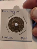 Noorwegen 1 Kroon 1940, Verzenden, Overige landen, Losse munt
