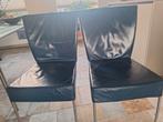 4 Montis Spica Eetkamerstoelen - Blauw Leer, Huis en Inrichting, Stoelen, Ophalen, Gebruikt, Blauw, Metaal