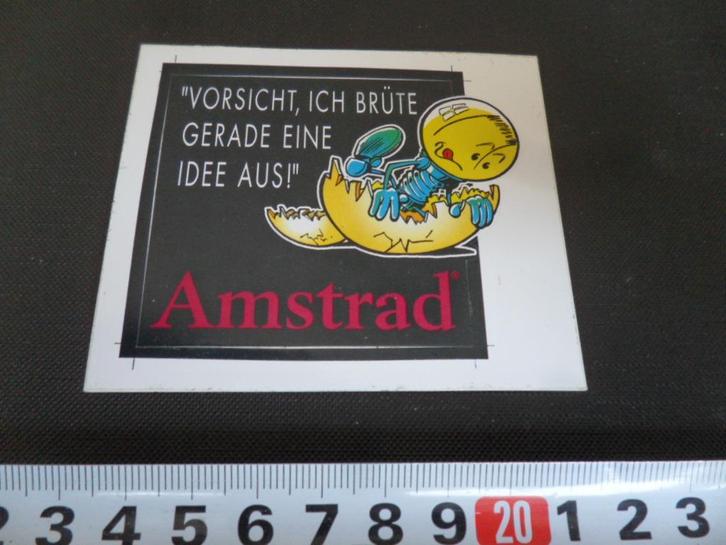 sticker AMSTRAD vorsicht, ich brüte gerade eine idee aus !, Verzamelen, Stickers, Zo goed als nieuw, Bedrijf of Vereniging, Ophalen