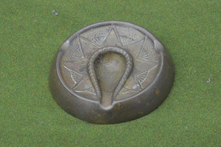 Antieke koperen asbak Ster tabak Th. Niemeijer voor pijp en, Verzamelen, Rookartikelen, Aanstekers en Luciferdoosjes, Gebruikt