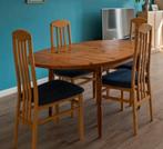 Eettafel met 4 stoelen - kieferhout, Huis en Inrichting, Tafels | Eettafels, Ophalen, Gebruikt, 100 tot 150 cm, Eikenhout