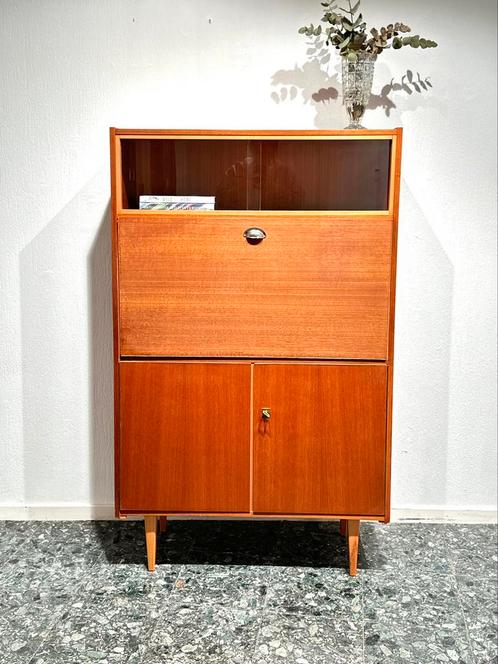 Vintage Jaren 50 Secretaire Wandkast Barkast, Huis en Inrichting, Kasten | Wandmeubels, Gebruikt, Minder dan 100 cm, Minder dan 150 cm