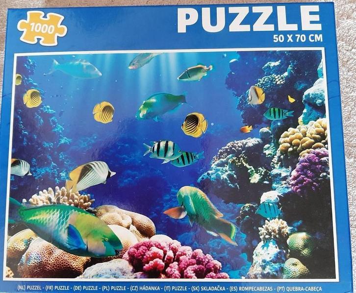 Legpuzzel Tropische vissen 1, Hobby en Vrije tijd, Denksport en Puzzels, Zo goed als nieuw, Legpuzzel, 500 t/m 1500 stukjes, Ophalen of Verzenden