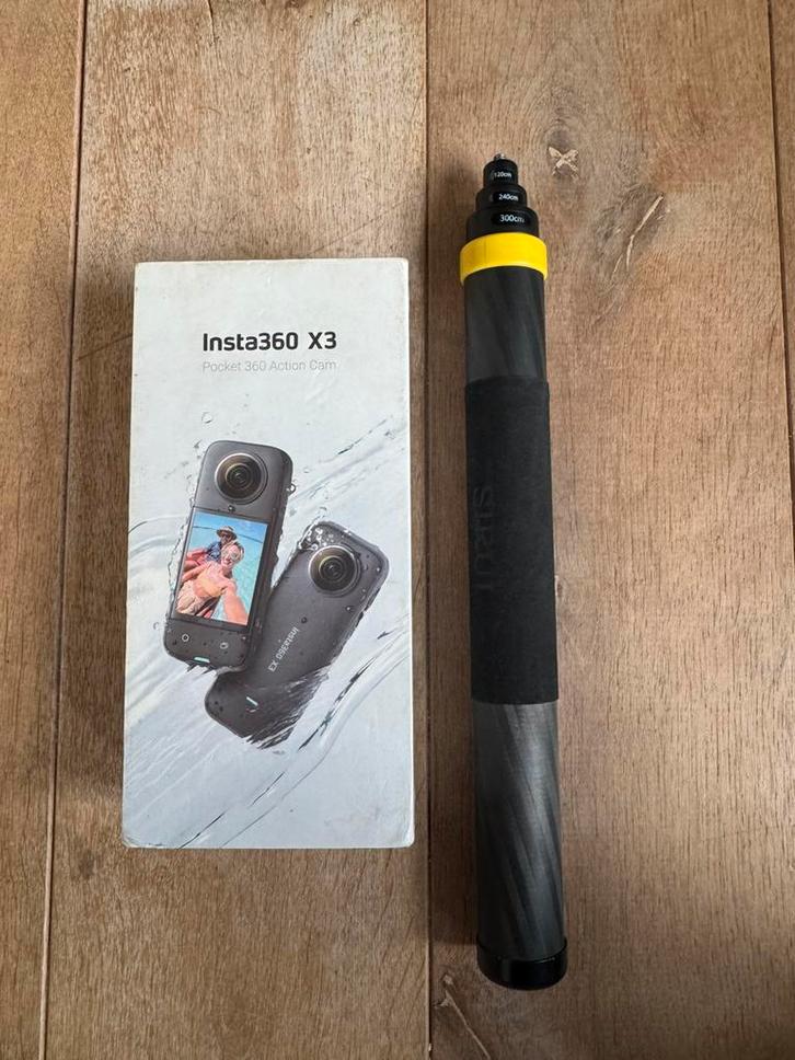 Insta360 X3 + Invisible Selfie Stick (300cm), Audio, Tv en Foto, Actiecamera's, Zo goed als nieuw, Overige merken, Ophalen of Verzenden
