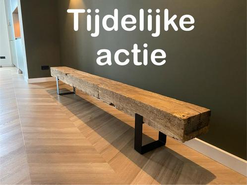 Tv meubel oud eiken balken salontafel eiken houten bielzen, Huis en Inrichting, Kasten | Televisiemeubels, Nieuw, Minder dan 100 cm