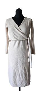 beige wollen massimo dutti maat xs (221024), Kleding | Dames, Jurken, Beige, Ophalen of Verzenden, Zo goed als nieuw, Knielengte