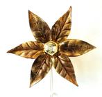 Vintage wandlamp Willy Daro brutalist lamp messing Regency, Ophalen of Verzenden, Gebruikt, Vintage Brutalist Hollywood Regency Art Deco design Willy Daro